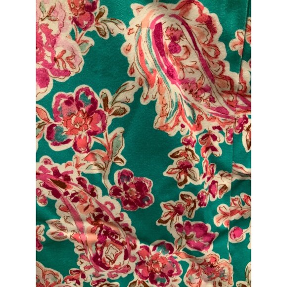 J. Crew Teal Green & Pink Floral Patterned Pencil Skirt Size 14 NWT! - Picture 6 of 7